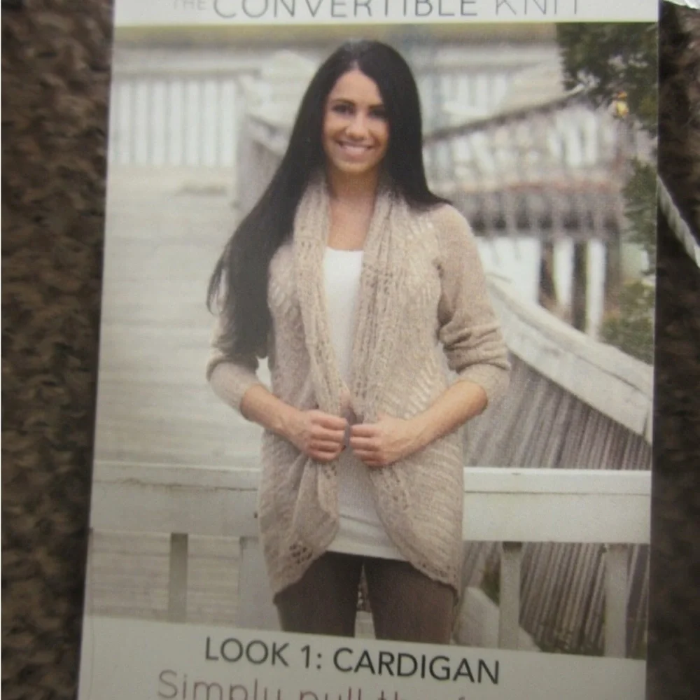 Simply Noelle Tan Convertible L/XL Open Knit Cardigan or Flare Tunic. EUC - Picture 10 of 10